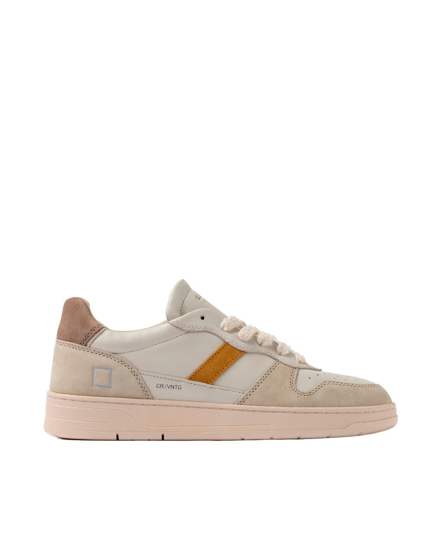 D.A.T.E Court 2.0 Vintage Calf Sneakers In Ivory