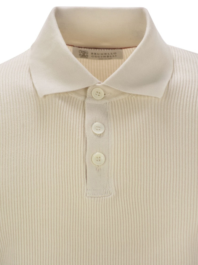Brunello Cucinelli Ribbed Cotton Polo-Style Jersey