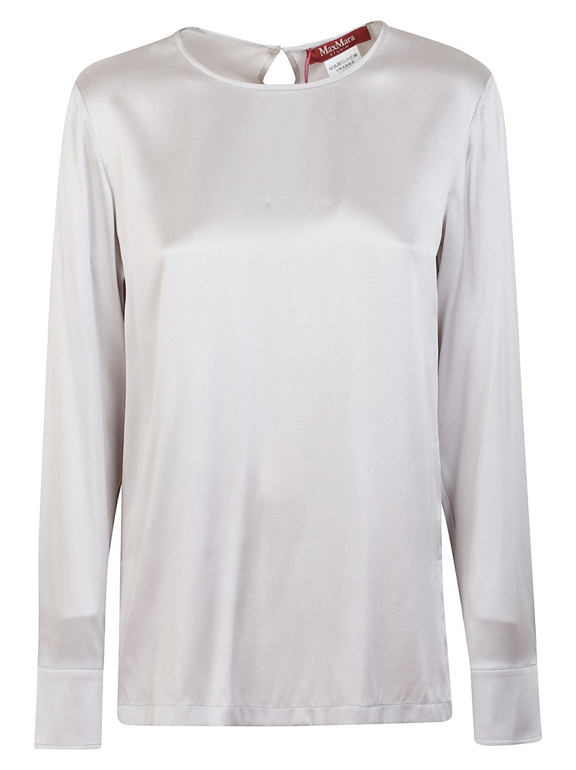 Max Mara Pearl Gray Silk Shirt