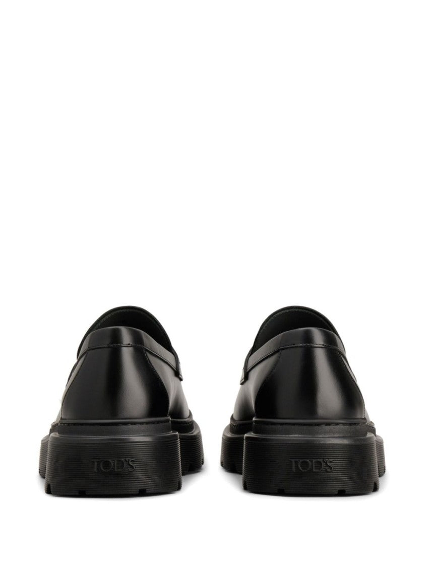 Tod's Black Leather Loafers