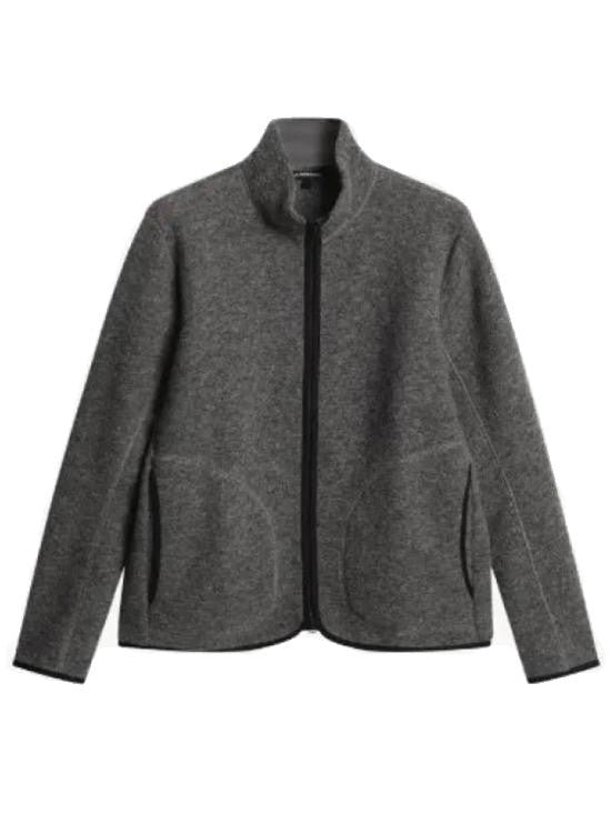 J Lindeberg Minimalist High Collar Jacket With Front Zipper Closure