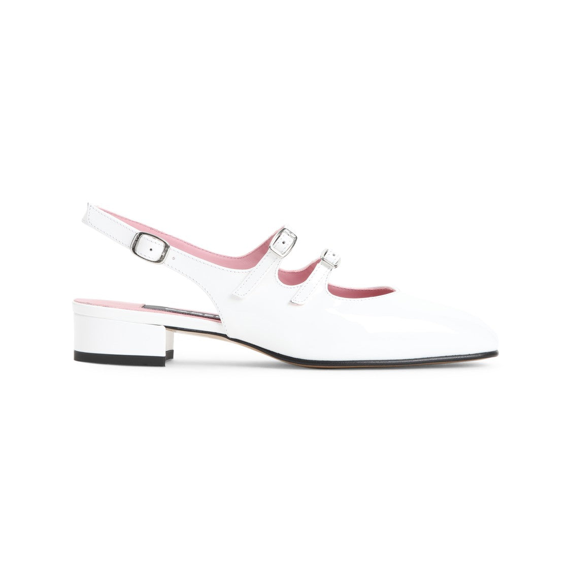 Carel Paris Patent Leather Slingback Slippers With Adjustable Straps