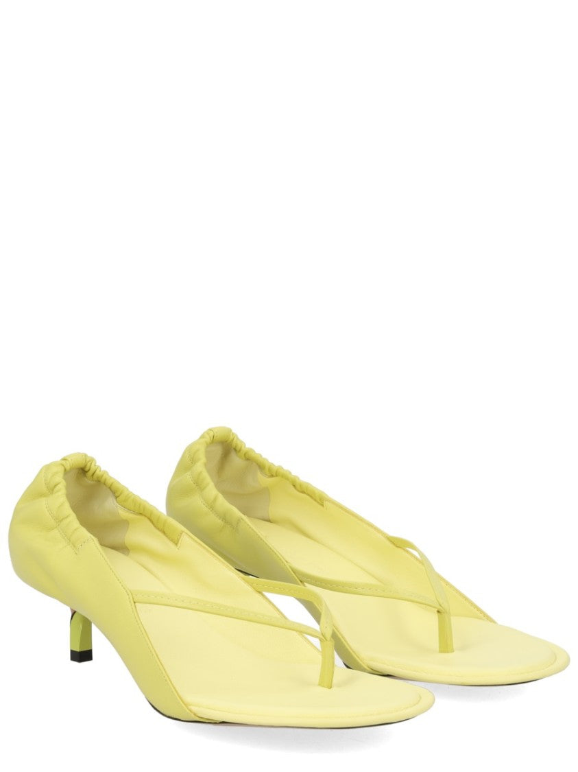 Jacquemus Lamb Leather Thong Ruched Back Sandals