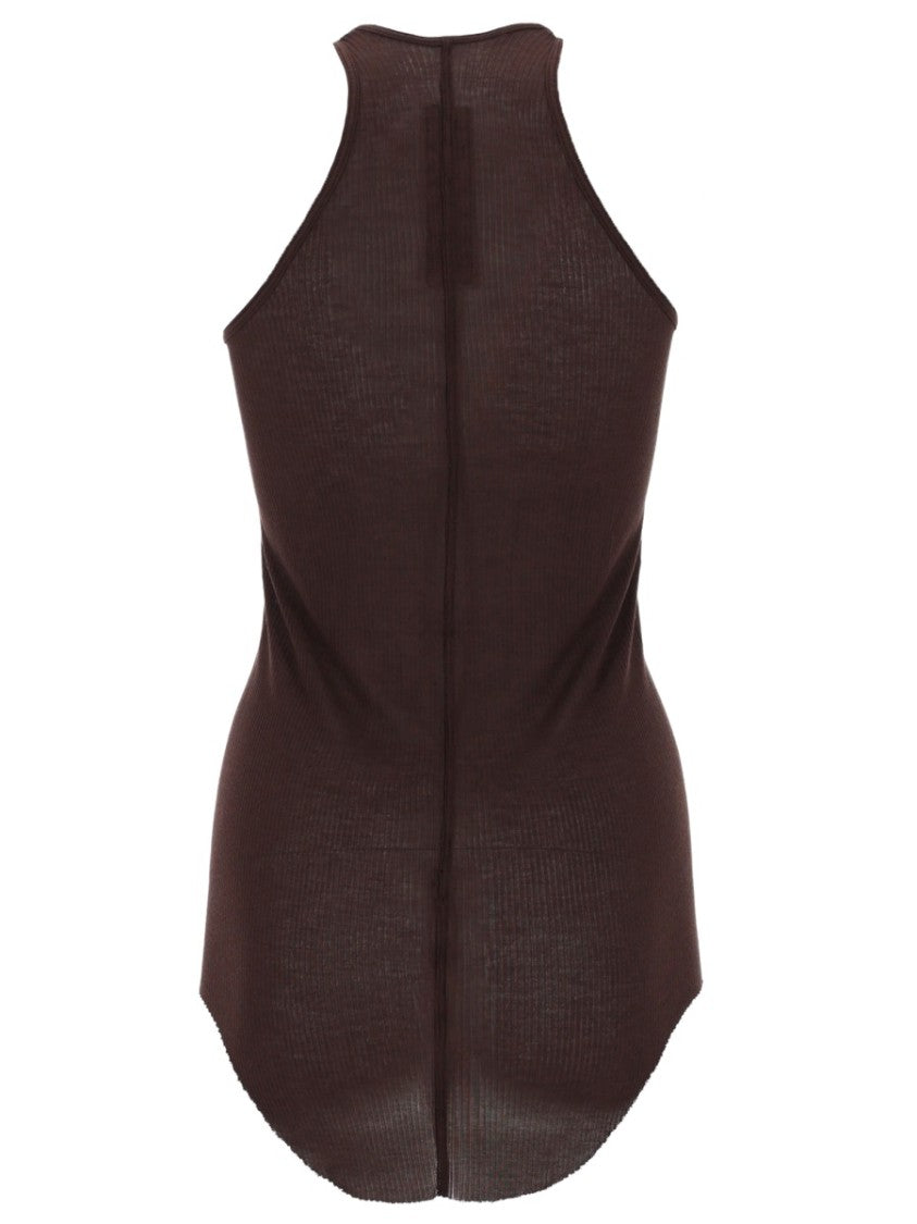 Rick Owens Sleeveless Fitted High Neckline Tank Top