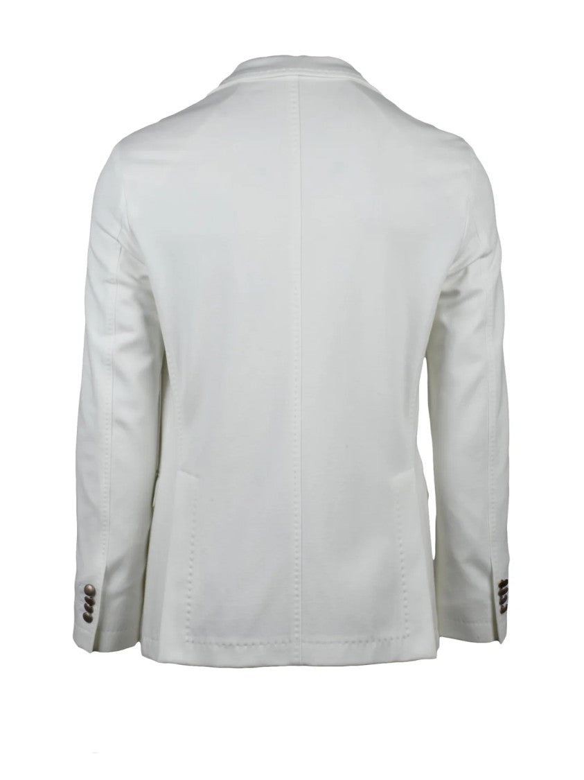 Paoloni Technical Fabric Double-Breasted Jacket With Wide Lapels