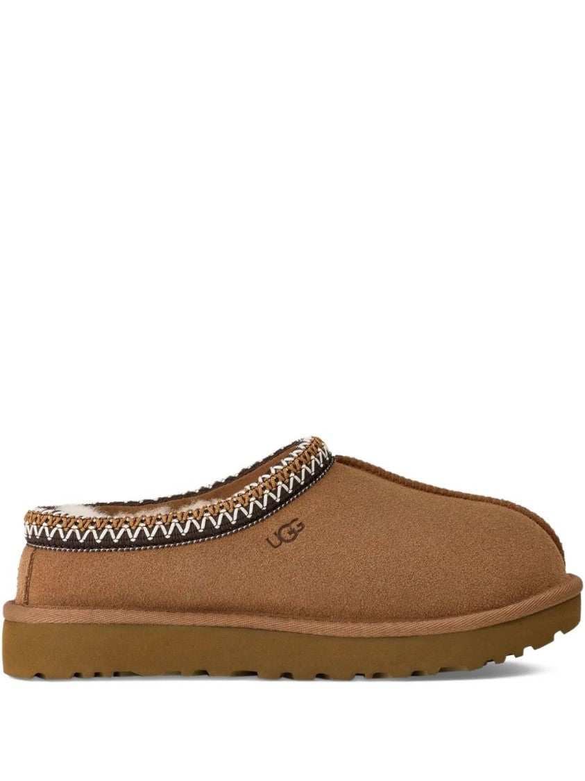 Ugg Whipstitched Brown Suede Slip-On Sandals