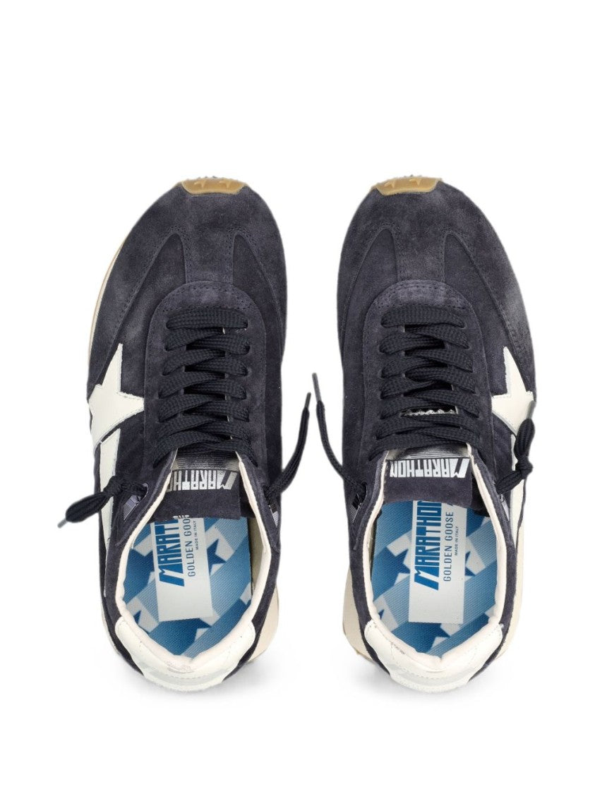 Golden Goose Navy Suede White Star Sneakers