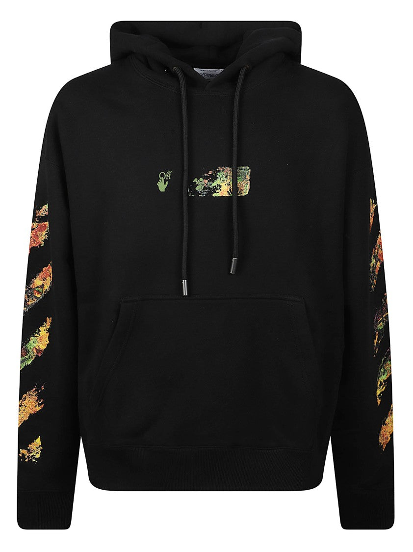 Off-White Black Spices Arrow Relaxed Cotton Hoodie