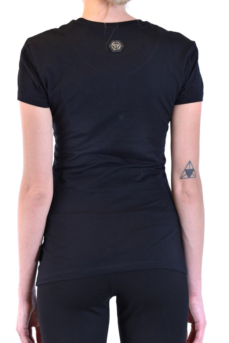 Philipp Plein Fitted Black T-Shirt Bold Graphic Design