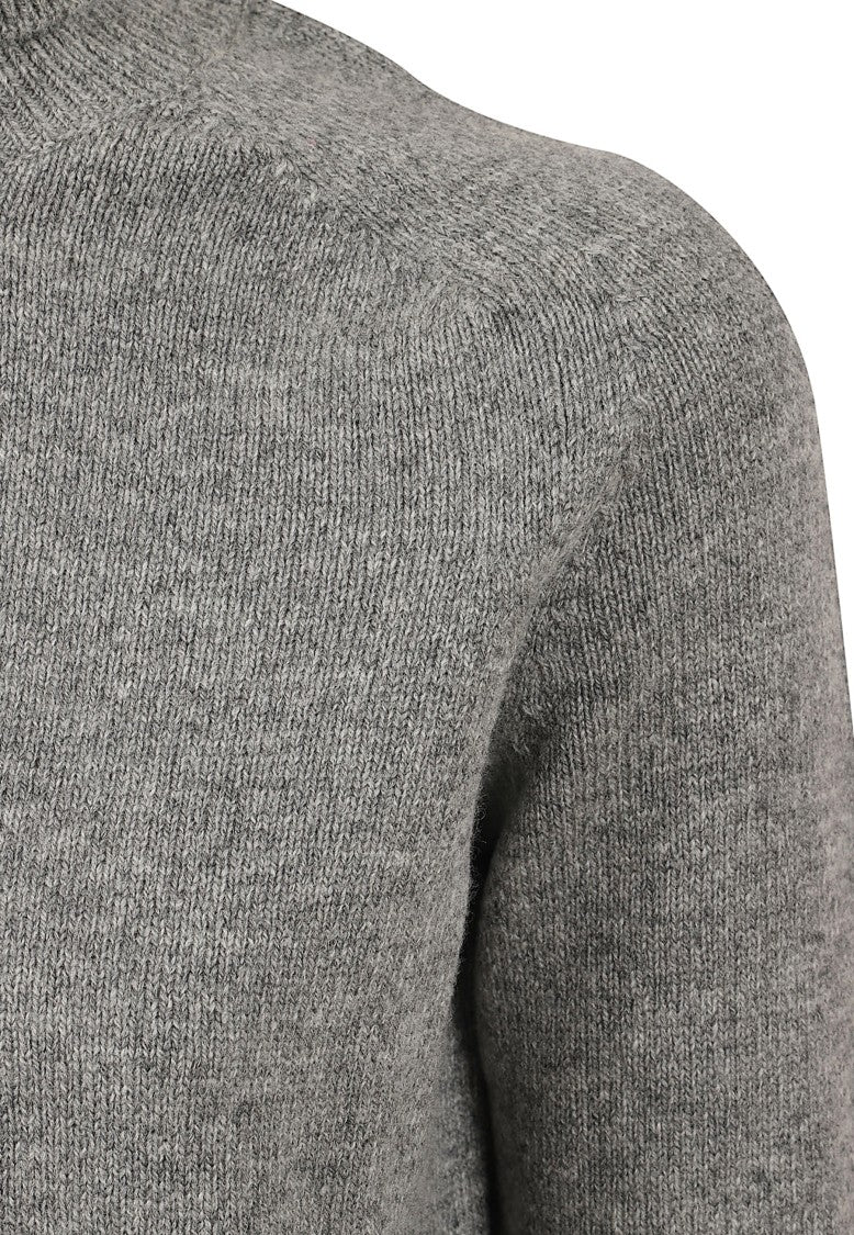 Victoria Beckham Ribbed Turtleneck Wool Sweater With Logo Detail