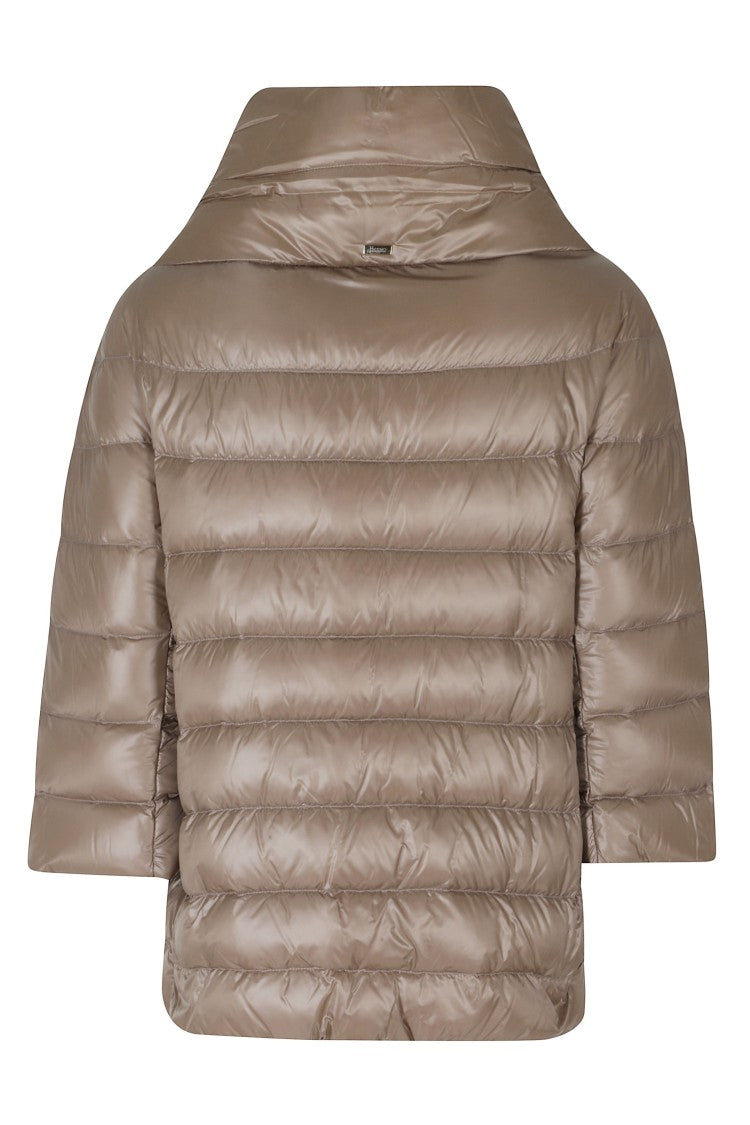Herno Neutral Aminta Crater Neck 3/4 Sleeves Polyamide Down Jacket