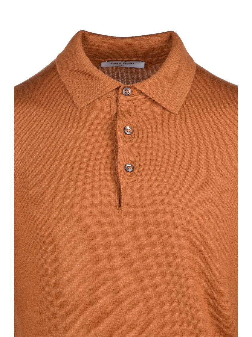 Gran Sasso Knit Polo With Classic Collar And Three-Button Placket
