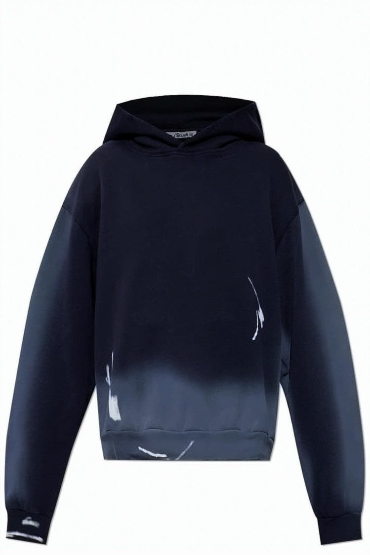 Acne Studios Blue Cropped Relaxed Gradient Dip-Dye Hoodie