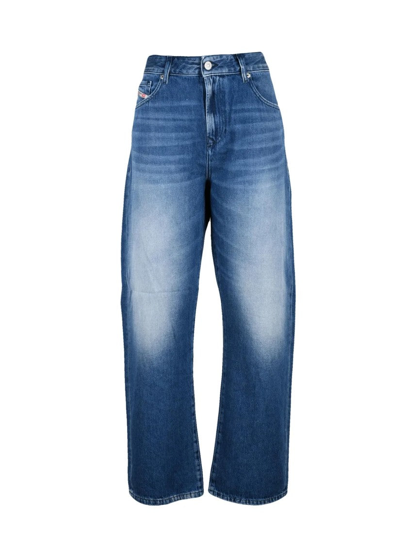 Diesel Blue Cotton Straight Jeans