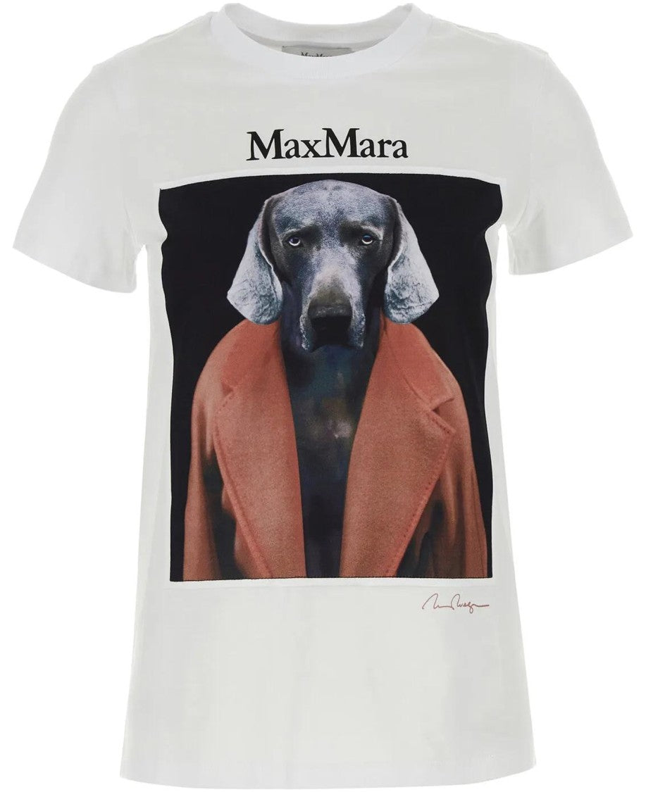 Max Mara Graphic Print Short-Sleeve T-Shirt With Dog Motif