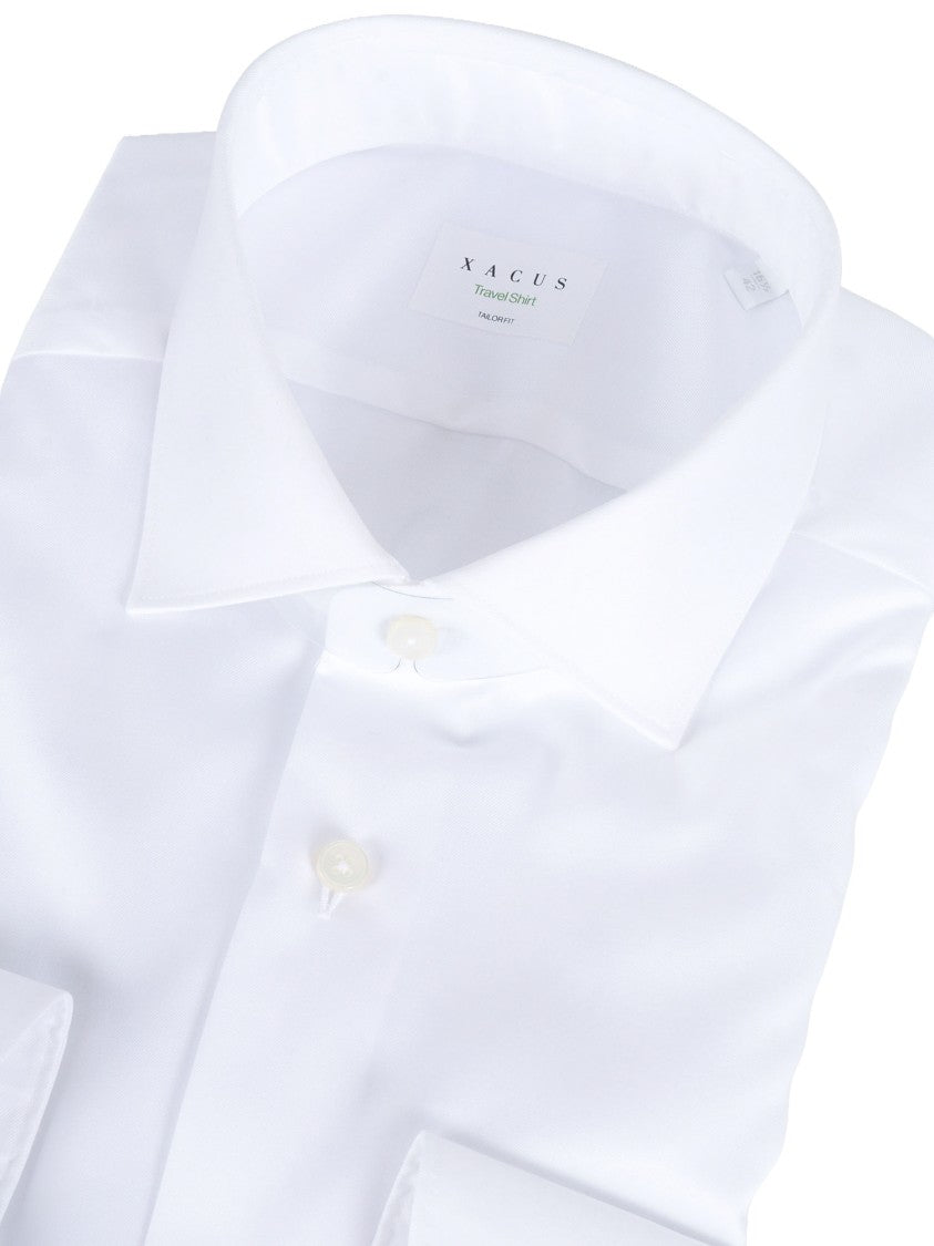 Xacus White Crisp Pointed Collar Shirt