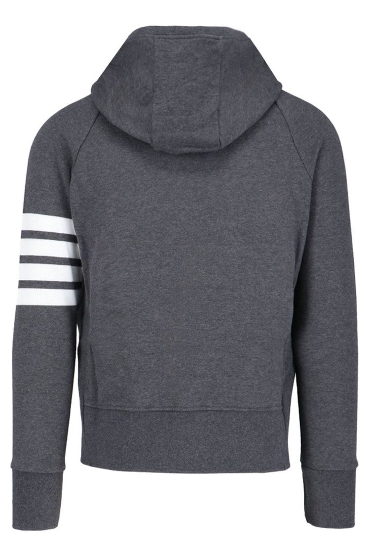 Thom Browne Zip-Up Hoodie With Striped Sleeves