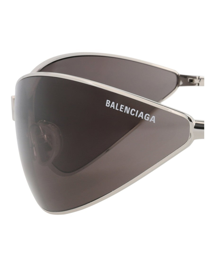 Balenciaga Shield-Frame Metal Sunglasses