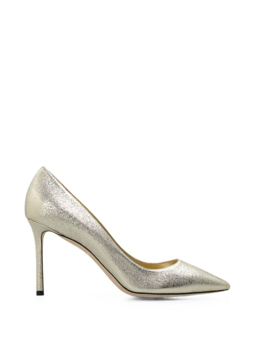 Jimmy Choo Silver Pointed Toe Metallic Finish Stiletto Pumps
