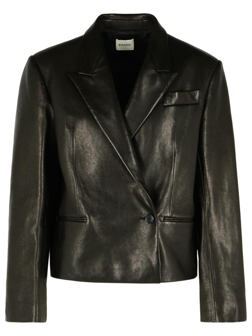 Khaite 'Tanni' Black Leather Jacket