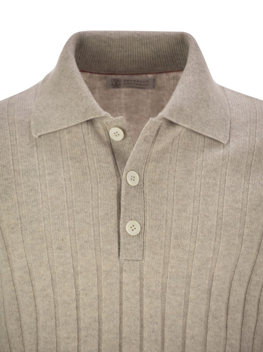 Brunello Cucinelli Cashmere Knit Polo Shirt