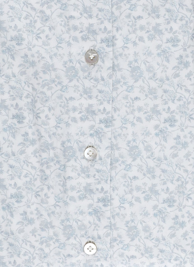 Borriello White Floral Print Cotton Casual Shirt