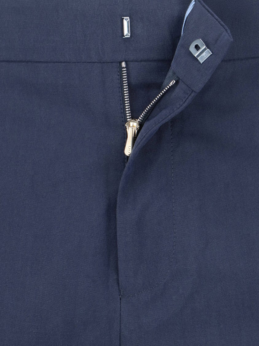 Paul Smith Blue Mid-Rise Cotton Straight Shorts