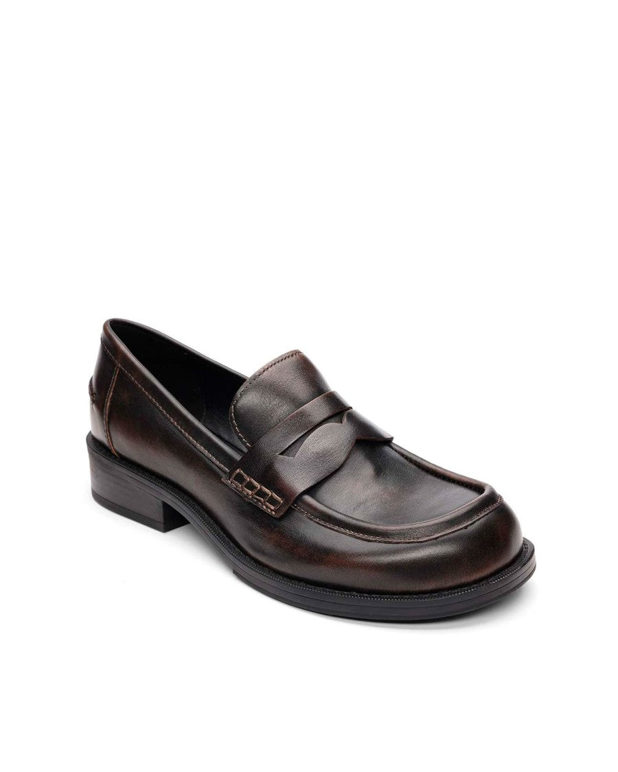 Ash Mocassino Ringo Black Leather Loafers With Penny Strap