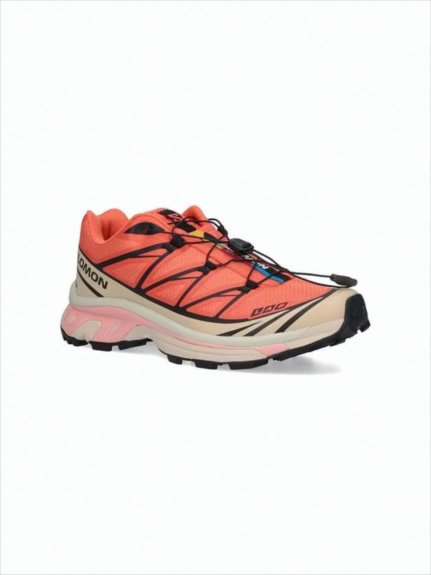 Salomon Vibrant Coral Textile Sneakers With Quick-Lace System