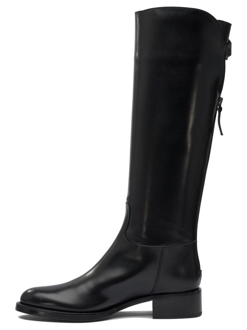 Sartore Black Ankle Boots With Leather Blend