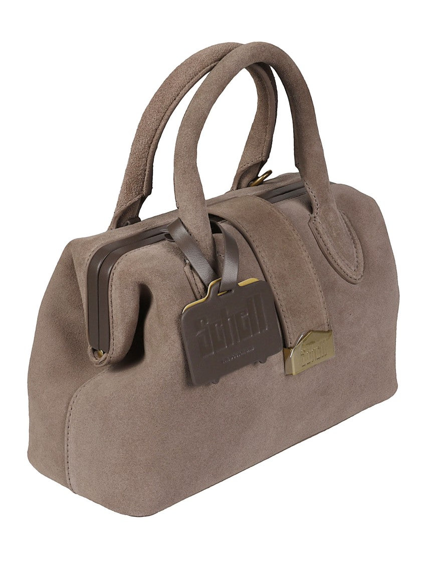 Schell 1865 Small Doctor Structured Taupe Leather Handbag