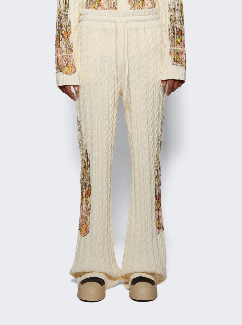 Who Decides War Flame Glass Cable Knit Lounge Pants - Cream