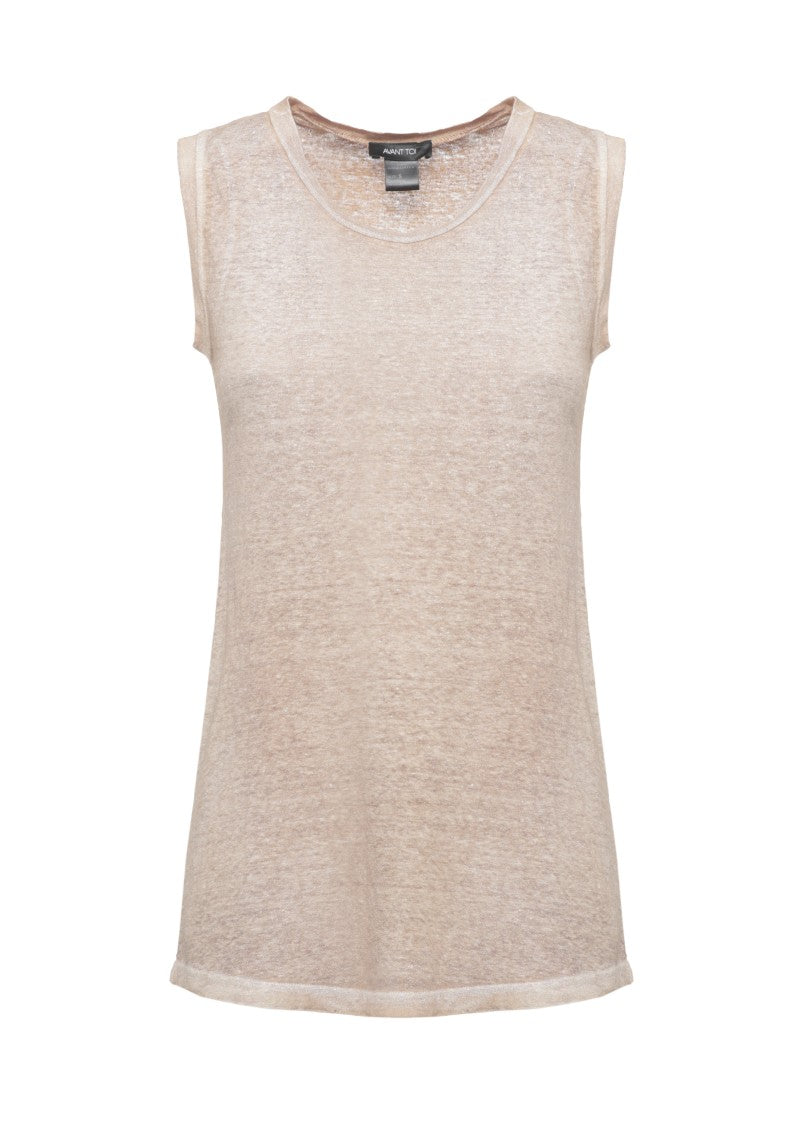 Avant Toi Linen Round Neck Tank Top