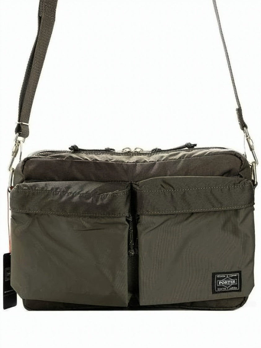 Porter Compact Nylon Shoulder Bag With Zippered Pockets