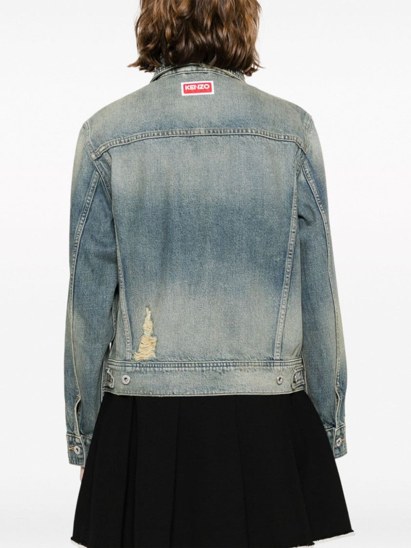 Kenzo Cropped Indigo Blue Denim Jacket