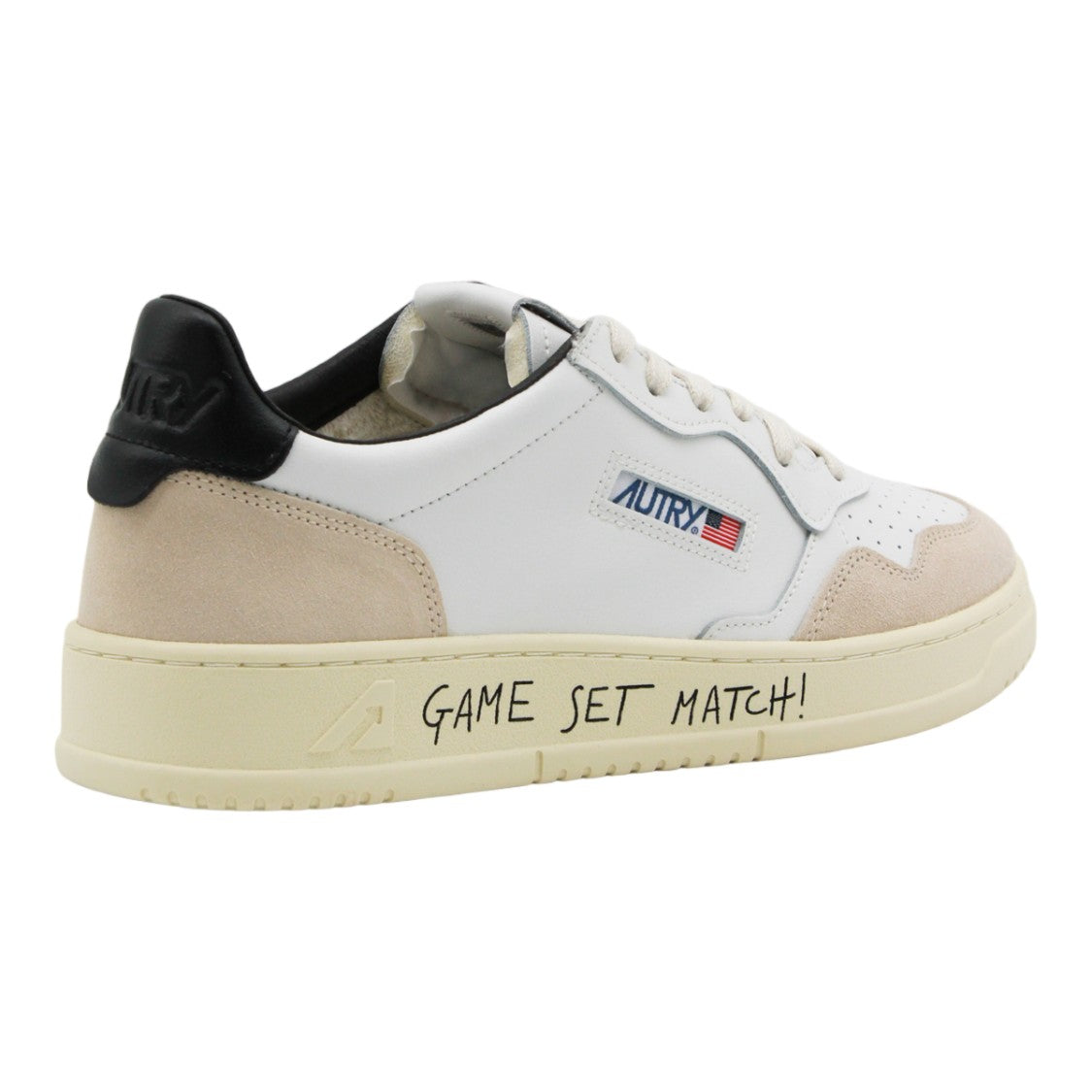 Autry Beige Suede Overlay Statement Sole Sneakers