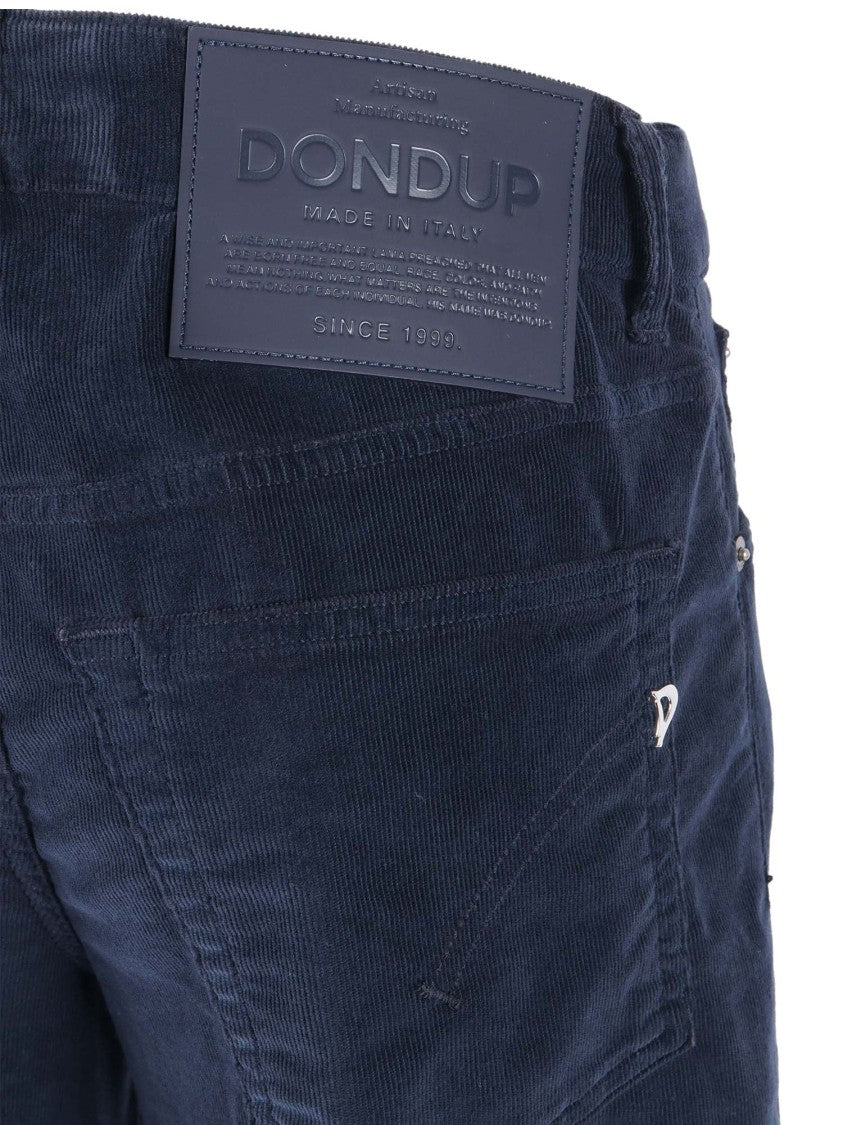 Dondup Wide-Leg Navy High-Waist Pants