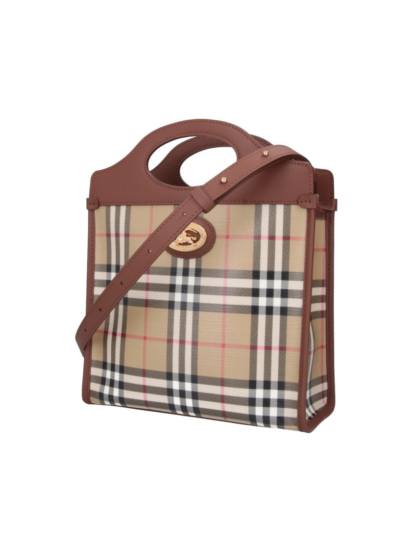 Burberry Multicolor Check Cotton Mini Pocket Tote Bag