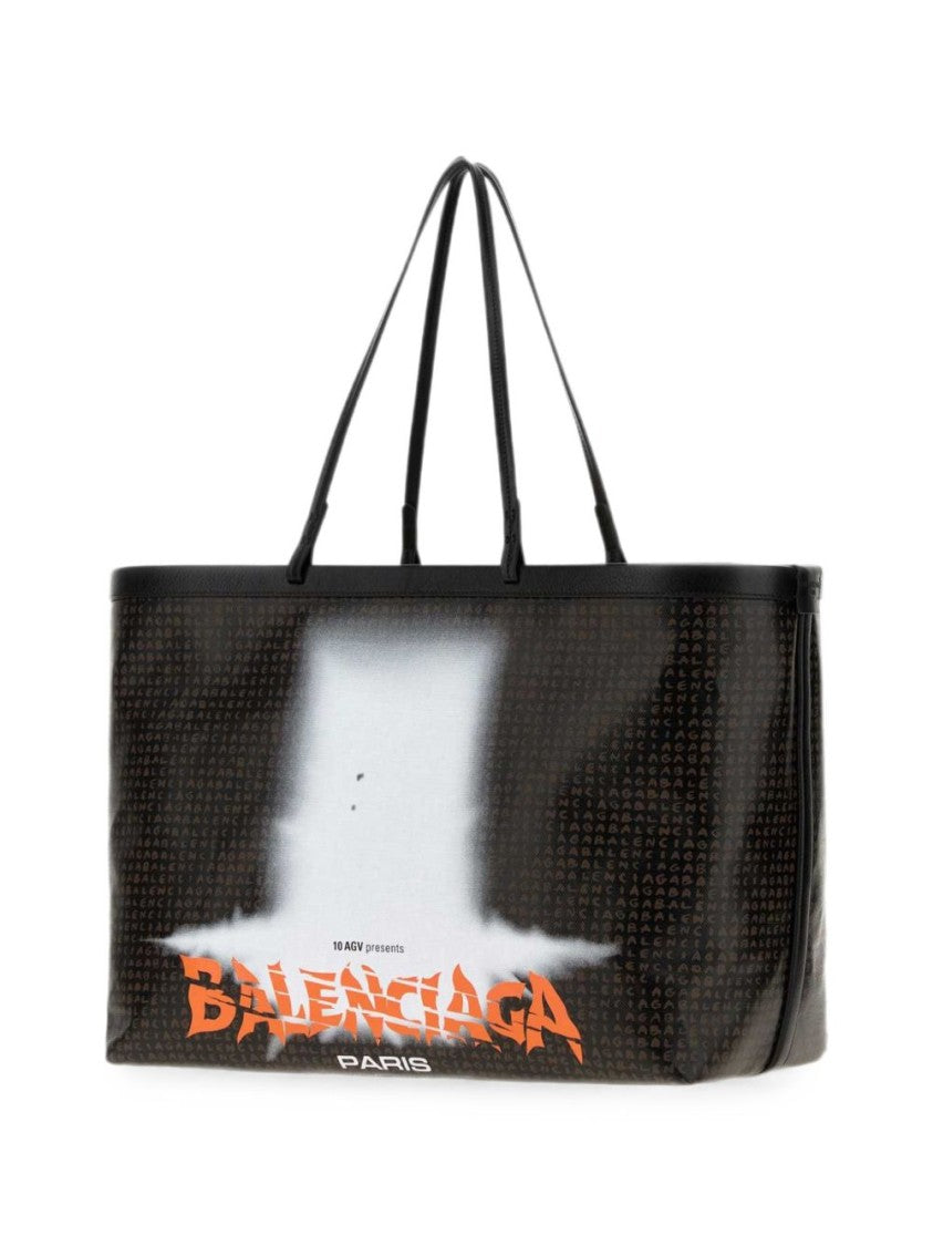 Balenciaga Multicolor Graffiti Cotton Rectangular Tote Bag