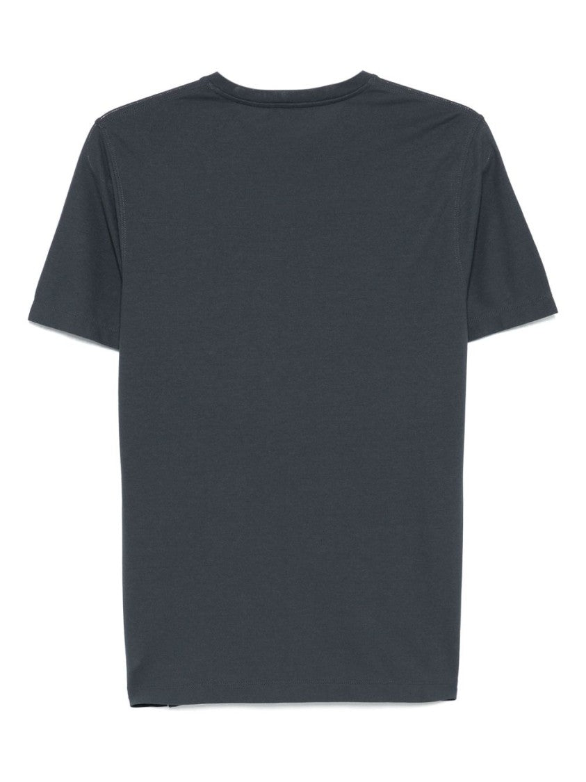 Zanone Grey Cotton T-Shirt With Classic Crew Neck