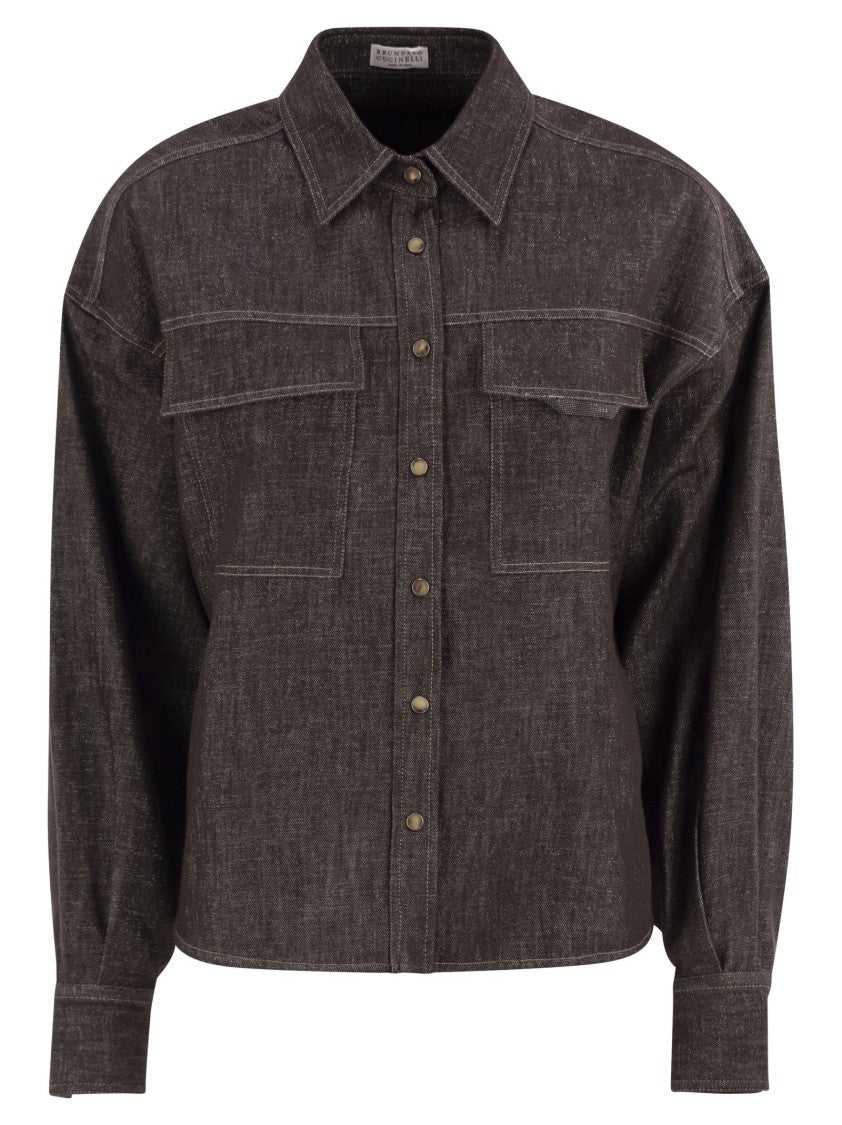 Brunello Cucinelli Sparkling No-Fade Denim Shirt