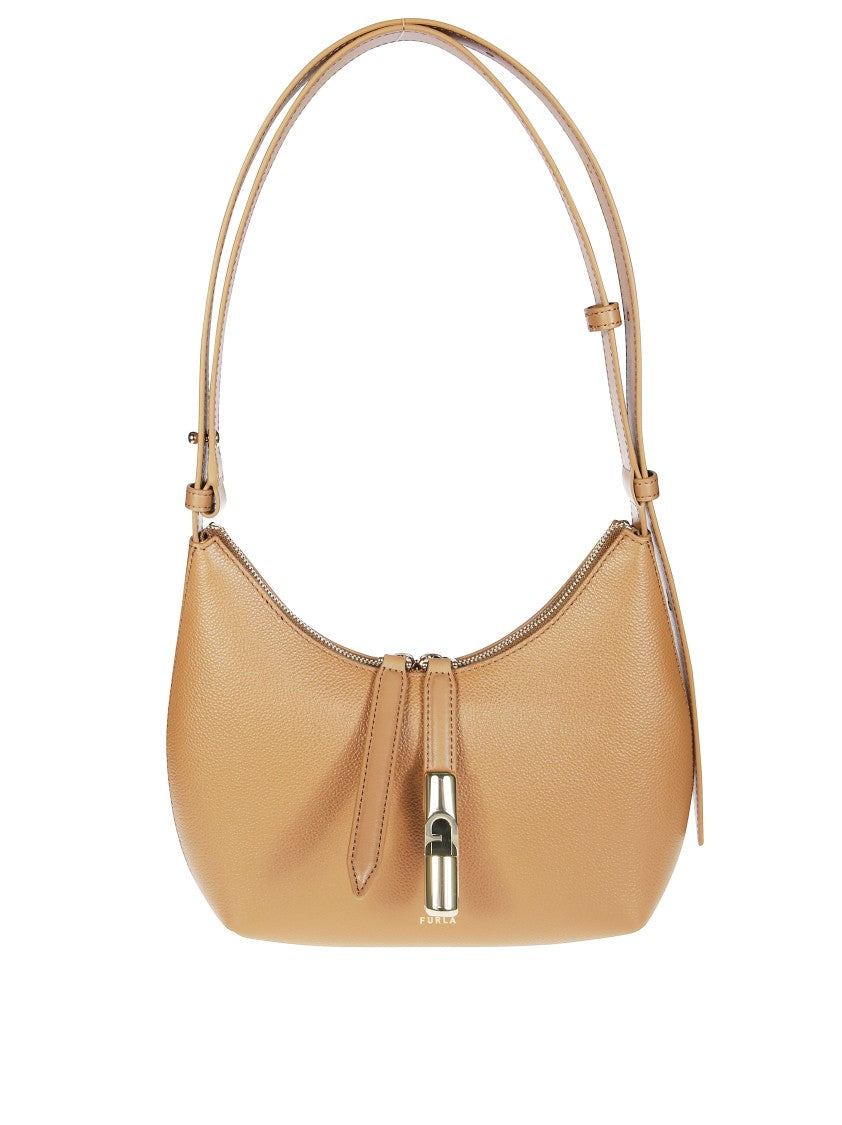 Furla Curved Leather Shoulder Bag