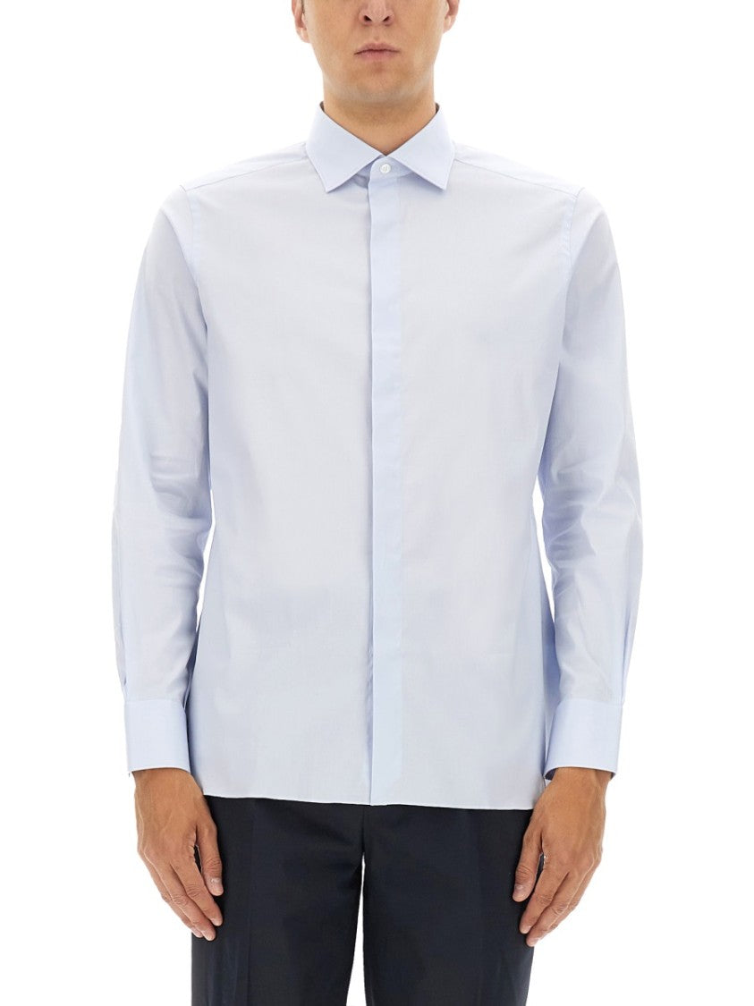 Zegna Light Blue Cotton Shirt