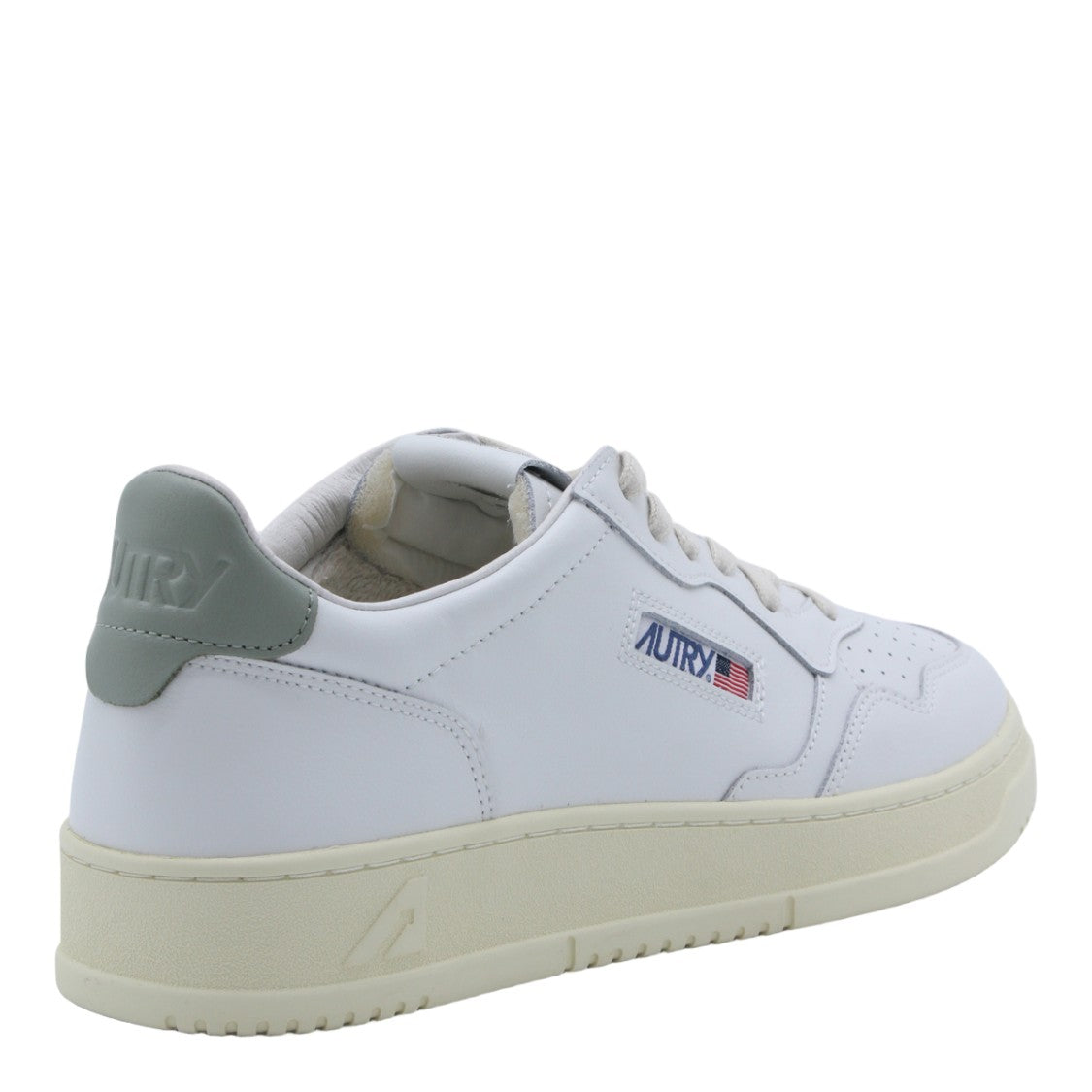 Autry White Leather Low-Top Sneakers With Cream Sole