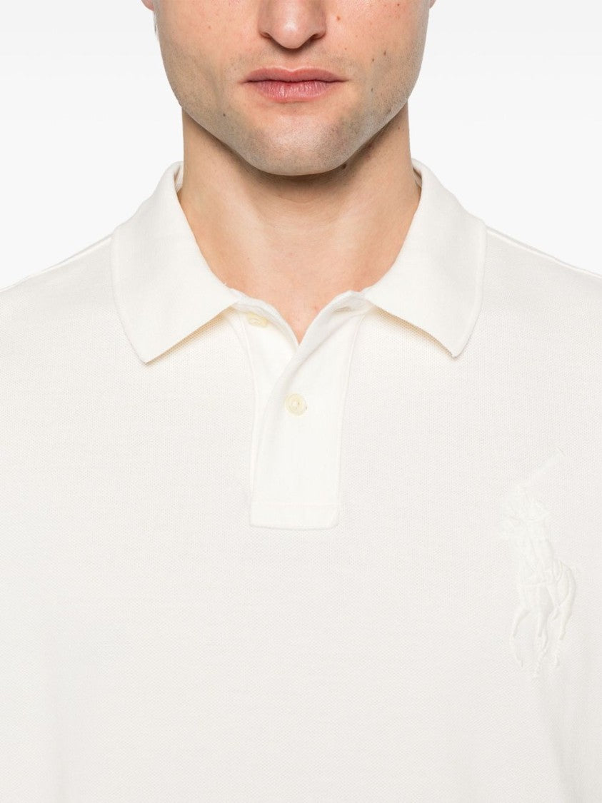 Polo Ralph Lauren Beige Cotton Polo Shirt With Traditional Collar