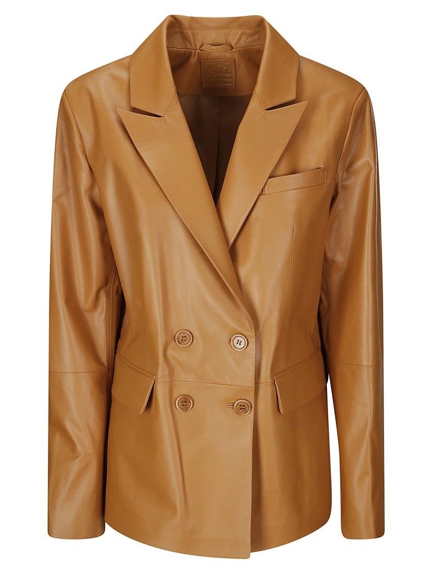 1972 Desa Leather Double-Breasted Blazer