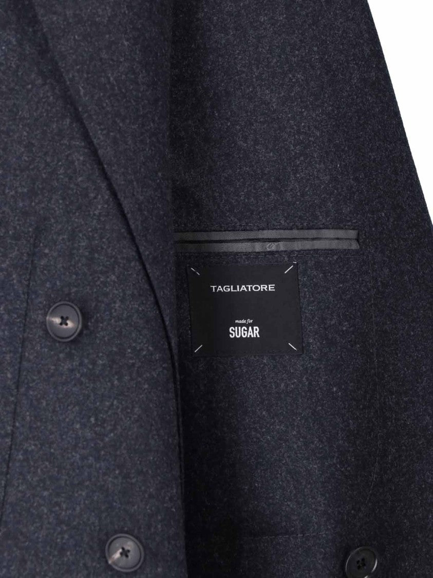 Tagliatore Double-Breasted Virgin Wool Suit With Peak Lapels