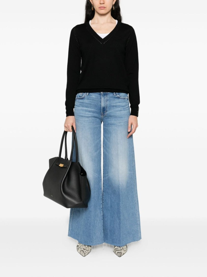 Liu Jo V-Neck Sweater With Perforated Detailing