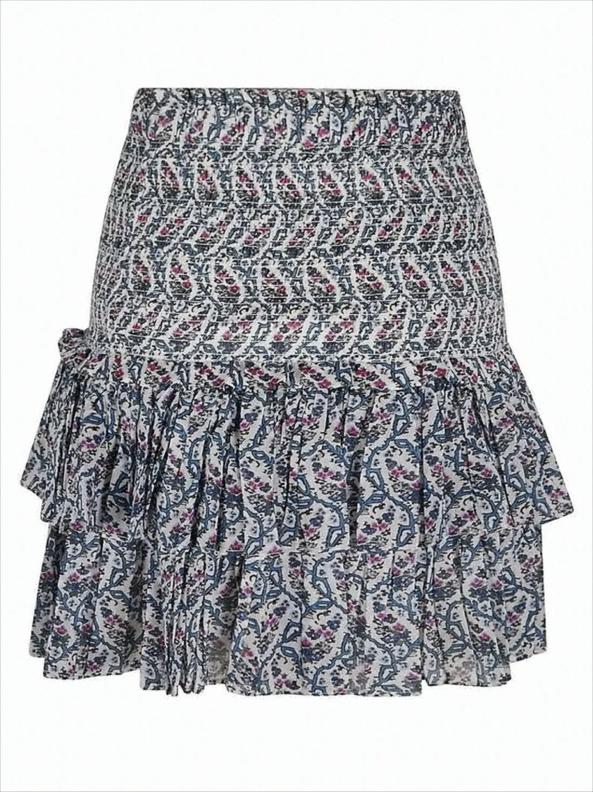 Isabel Marant Floral Midi Skirt With Fitted Waistband