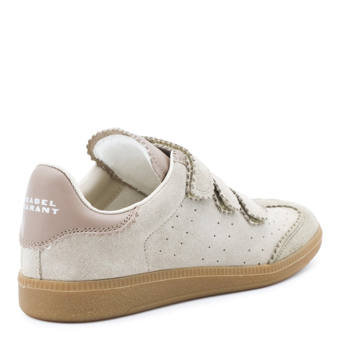 Isabel Marant Beige Suede Scalloped Edge Sneakers